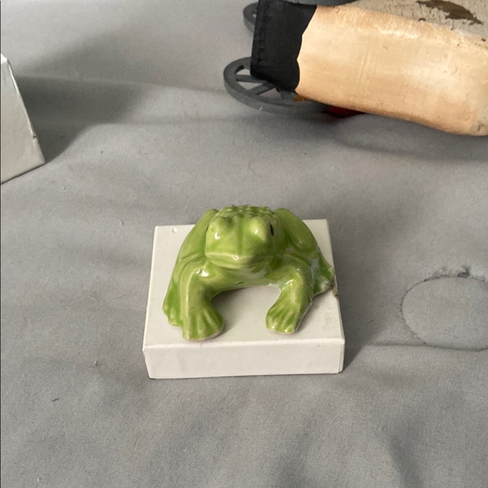 Source Unknown Green Frog Habitat Accessory or Decor. Size 2” x 2”
